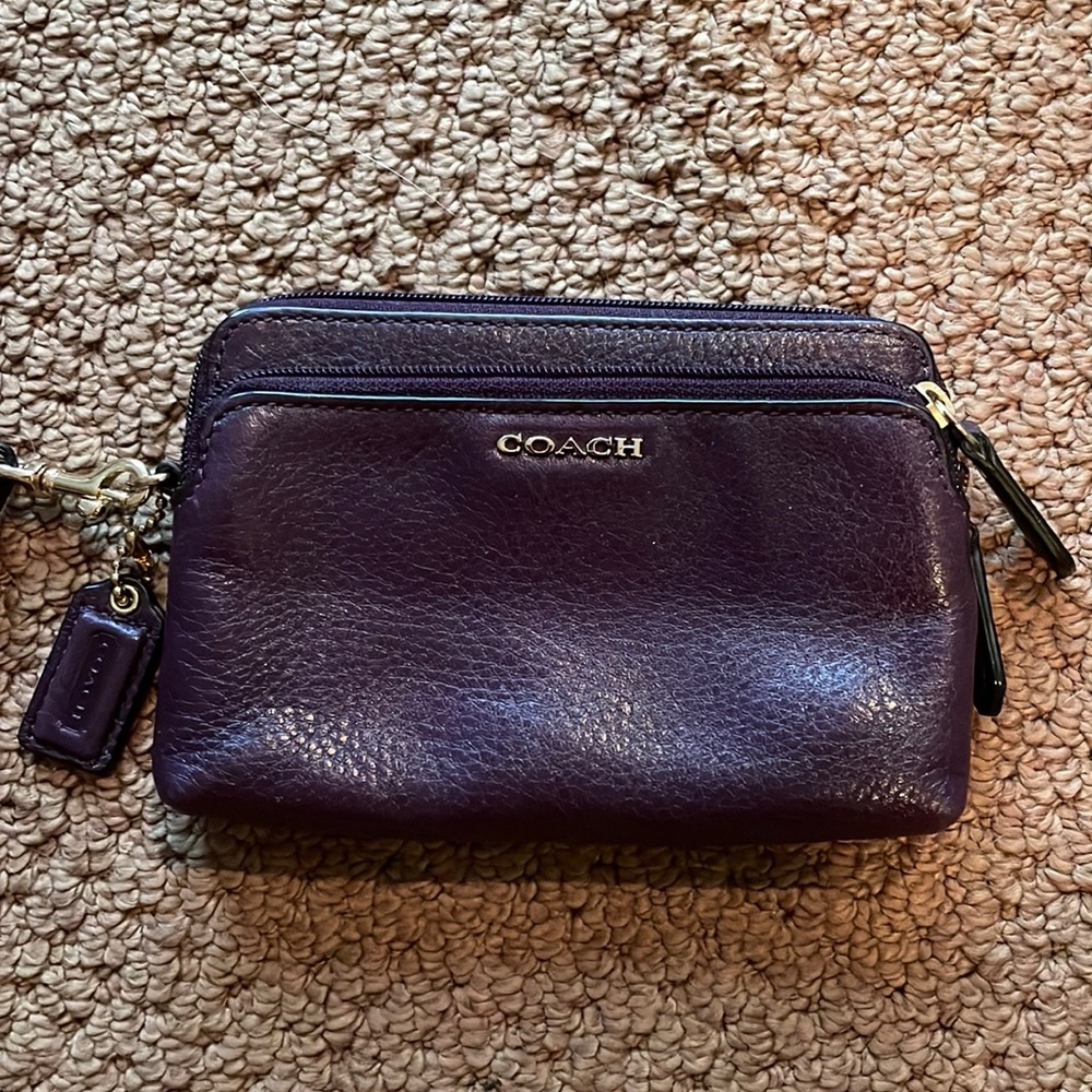 Coach wristlet leather purple